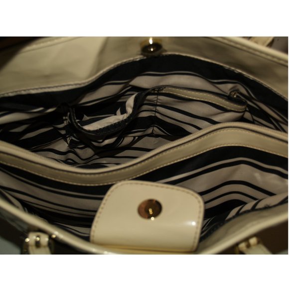 Anne Klein Quilted Vegan Leather Shoulder Tote Purse Handbag with Charm - Picture 11 of 12